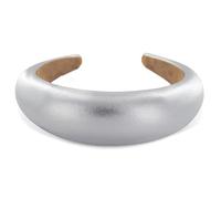 axy Diadema ancha con tela acolchada, bonita diadema para mujer, diadema para el pelo HRK2L (plata)