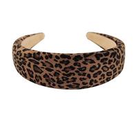 axy Diadema ancha con tela acolchada Candy Colours - Bonita diadema para el pelo HRK2A (estampado de leopardo)