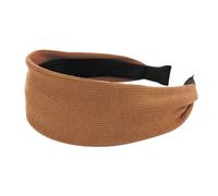 axy Diadema ancha de tejido acanalado para mujer, diadema para el pelo HR10B (marrón, ancha)