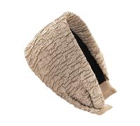 axy Diadema ancha de tela arrugada, bonita diadema para mujer, diadema para el pelo HR14C (beige, extra ancha)