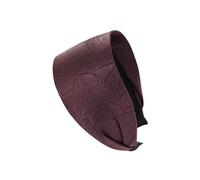 axy Diadema ancha de tela en relieve en imitación de piel con patrón de hojas, hermosa diadema para mujer, diadema para el pelo HR14B (rojo vino, extra ancha)