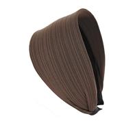 axy Diadema ancha de tela plisada con bonito diseño para mujer, diadema para el pelo, banda HR39 (marrón)