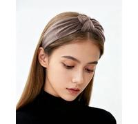axy Diadema ancha de terciopelo con nudo para mujer, diadema para el pelo, banda para el pelo, banda para el pelo HR35S (marrón)