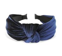 axy Diadema ancha de terciopelo con nudo para mujer, diadema para el pelo, banda para el pelo HR35S (azul)