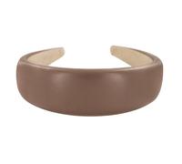 axy Diadema ancha en imitación de piel sintética, bonita diadema para mujer, diadema para el pelo HR27CL (marrón)