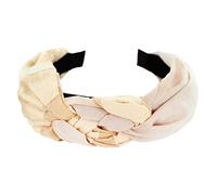 axy Diadema con dos tejidos diferentes y detalle de trenza, aspecto vintage, para el pelo, para mujer, HRZO1 (beige)
