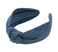 axy Diadema con nudo de tela vaquera - Bonita diadema para mujer HR35J (azul)
