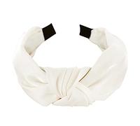 axy Diadema con nudos y cubierta de satén, estilo vintage, para el pelo, para mujer, HR35A (blanco crema)
