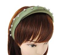 axy Diadema con tela acolchada y piedras preciosas - Diadema para mujer, diadema para el pelo HRK2BS (verde)