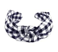 axy Diadema de cuadros de aspecto vintage - hermosa diadema para mujer HR34K (negro azul)