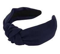 axy Diadema de tela con nudo vintage para mujer, diadema para el pelo HR35 (negro y azul)