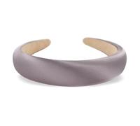 axy Diadema de tela de seda acolchada en elegantes colores festivos, bonita diadema para mujer, diadema para el pelo HRK2Ro (lila gris)