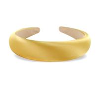 axy Diadema de tela de seda acolchada en elegantes colores festivos, bonita diadema para mujer, diadema para el pelo, cinta para el pelo HRK2Ro (dorada, ancha)