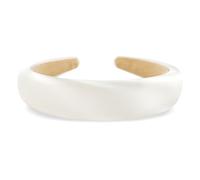 axy Diadema de tela de seda acolchada en elegantes colores festivos, bonita diadema para mujer, diadema para el pelo HRK2Ro (blanca, ancha)