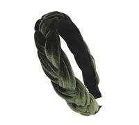 axy Diadema trenzada para traje regional tirolés de terciopelo trenzado, para mujer, diadema para el pelo HRZ3 (verde)