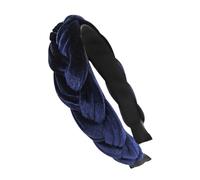 axy Diadema trenzada para traje regional tirolés de terciopelo trenzado, para mujer, diadema para el pelo HRZ3 (azul oscuro, ancha)