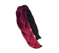 axy Diadema trenzada para traje regional tirolés de terciopelo trenzado, para mujer, diadema para el pelo HRZ3 (rojo)