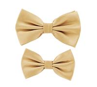 axy Juego de moscas para padre-hijo, en caja de regalo, ya atado y ajustable, pajarita de aspecto seda, para hombre y niño, FLIP3, beige, Talla única