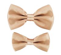 Axy Pajarita de padre e hijo con diseño a juego, ya anudada, en diferentes colores para hombres, niños y jóvenes, ideal para festivales, sesiones de fotos y bodas FLIP1, beige, Talla única