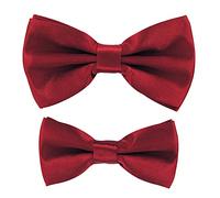 Axy Pajarita de padre e hijo con diseño a juego, ya anudada, en diferentes colores para hombres, niños y jóvenes, ideal para festivales, sesiones de fotos y bodas FLIP1, borgoña, Talla única