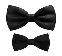 Axy Pajarita de padre e hijo con diseño a juego, ya anudada, en diferentes colores para hombres, niños y jóvenes, ideal para festivales, sesiones de fotos y bodas FLIP1, Negro , Talla única