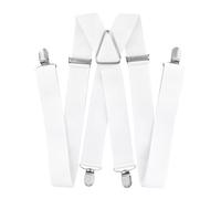 axy Tirantes blancos de 3,5 cm de ancho con 4 clips fuertes en forma de X, Blanco, Talla única