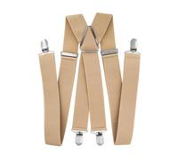 Axy - Tirantes de 35 mm de ancho, con 4 clips en forma de X beige beige