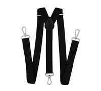 axy Tirantes para hombre con 3 mosquetones robustos, 2,5 cm de ancho, forma en Y, regulable sin niveles, Negro , Talla única