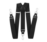 axy Tirantes para hombre con cierre de mosquetón resistente, ajustable sin niveles, 3,5 cm de ancho en forma de Y, elástico, talla única para hombres y mujeres, Negro , Talla única