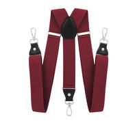 axy Tirantes para hombre con cierre de mosquetón resistente, ajustable sin niveles, 3,5 cm de ancho en forma de Y, elástico, talla única para hombres y mujeres, borgoña, Talla única