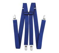axy Tirantes para hombre de ancho de 2,5 cm en forma de H con 4 clips de tirantes extra fuertes de longitud ajustable, azul, Talla única