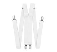 axy Tirantes para hombre de ancho de 2,5 cm en forma de H con 4 clips de tirantes extra fuertes de longitud ajustable, Blanco, Talla única