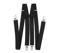 axy Tirantes para hombre de ancho de 2,5 cm en forma de H con 4 clips de tirantes extra fuertes de longitud ajustable, Negro , Talla única