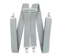 axy Tirantes para hombre de ancho de 3,5 cm en forma de H con 4 clips de tirantes extra fuertes de longitud ajustable, gris, Talla única