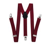 axy Tirantes para niños, forma de Y, ancho de 2,5 cm, con 3 clips fuertes, combinables con pajarita - Colores lisos HTK25-1, borgoña, für Kinder (6 Monaten - 6 Jahre alt)