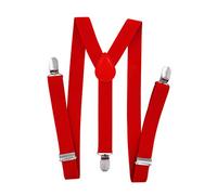 axy Tirantes para niños y jóvenes, forma de Y, ancho de 2,5 cm, con 3 clips fuertes, combinables con pajarita - Colores lisos HTK25-1, rojo, für Kinder (6 Monaten - 6 Jahre alt)