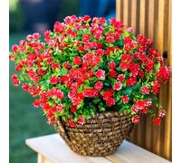 AXYLEX, Flores Artificiales de plástico para Exteriores, 12 Flores Artificiales de Primavera, Resistentes a los Rayos UV, no se decoloran, arbustos sintéticos, para jardín, Porche, Patio, decoración