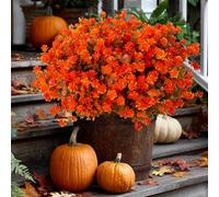 AXYLEX - Flores Artificiales de plástico para Exteriores, 12 Paquetes de Flores Artificiales de otoño, Resistentes a los Rayos UV, no se decoloran, arbustos sintéticos, hogar, jardín, Porche, Patio,