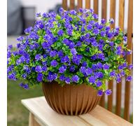 AXYLEX Flores Artificiales para Exteriores, 12 Paquetes de Plantas Artificiales para Exteriores, de plástico, Resistentes a los Rayos UV, no se decoloran, narcisos sintéticos, arbustos de Primavera,