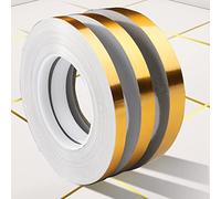 AXYWINBO Cinta Adhesiva Decorativa,50m * 2cm Piso Pegatinas Dorado Universal Pegatina Pared Impermeable Brecha Cinta de Sellado para Gabinete,Cocina,Lavabo,Inodoro,Esquina,Cuarto de baño Decoración