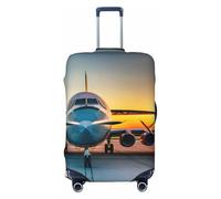 axzttupy Aircraft Plane at Sunsets - Funda para maleta grande con estampado de aviones que se adapta a casi cualquier equipaje, protector de equipaje de viaje personalizado, Black, M