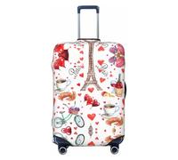 axzttupy Amor París Torre Bicicleta Corazón Impresión Gran Maleta Cubierta Ajuste Casi Cualquier Equipaje Personalizado Viaje Protector De Equipaje, Negro, M, Negro 1, M