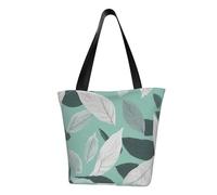 axzttupy Bolso bandolera versátil con estampado de hojas de color gris menta, para verano, viajes, playa, compras, accesorio elegante