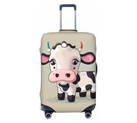 axzttupy Bonita funda para maleta grande con estampado de vaca blanca que se adapta a casi cualquier equipaje, protector de equipaje de viaje personalizado, Black, L