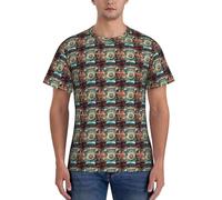 axzttupy Camiseta de manga corta con estampado retro de teléfonos de Londres para hombre, para entrenamiento, salidas informales, cómodas, uso diario, deportes, Negro, XL