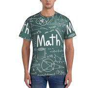 axzttupy Camiseta de manga corta para hombre, con estampado de palabras y lecciones de matemáticas, para entrenamiento, salidas informales, cómodas, uso diario, deportes, Negro, L