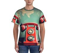 axzttupy Camiseta de manga corta para hombre, diseño retro de Londres, para entrenamiento, salidas informales, cómodas, uso diario, deportes, Negro, L