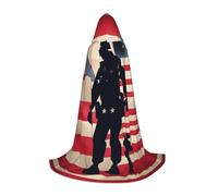 axzttupy Capa con capucha con estampado patriótico de soldados militares estadounidenses para carnaval, Halloween y fiestas temáticas, capa cómoda