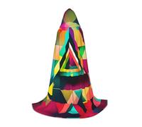 axzttupy Colorido patrón de triángulos unisex con capucha de longitud completa para mago, Navidad, carnaval, Halloween, cosplay
