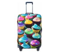 axzttupy Funda para maleta grande con estampado de cupcakes de feliz cumpleaños, se adapta a casi cualquier equipaje, protector de equipaje de viaje personalizado, Black, L